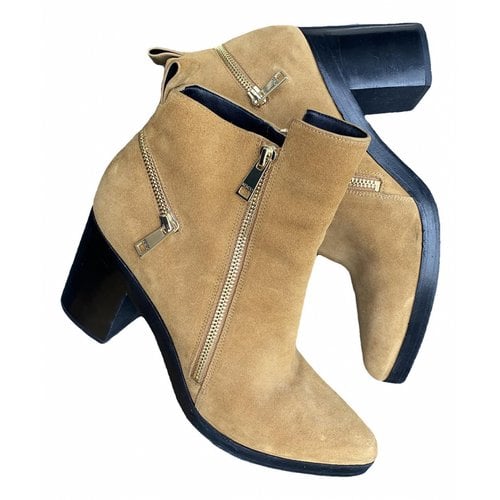 Pre-owned Kenzo Leather Boots In Camel