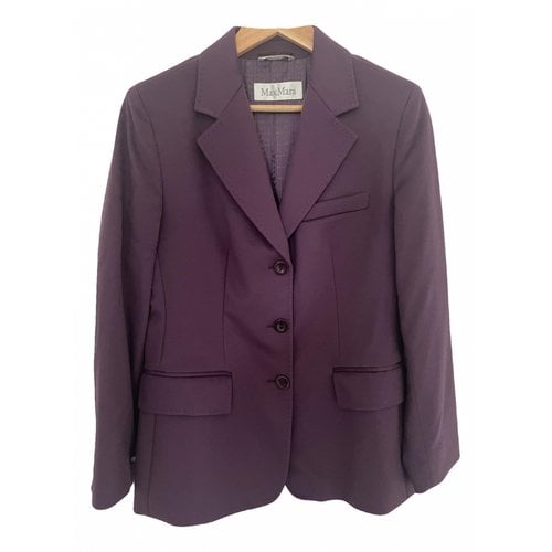 Pre-owned Max Mara Wool Jacket In Purple