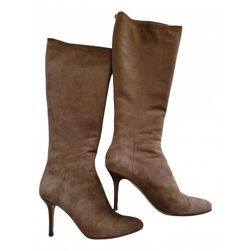 Pre-owned Jimmy Choo Riding Boots In Camel