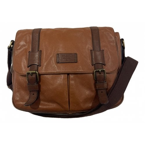 Pre-owned Fossil Leather Satchel In Camel