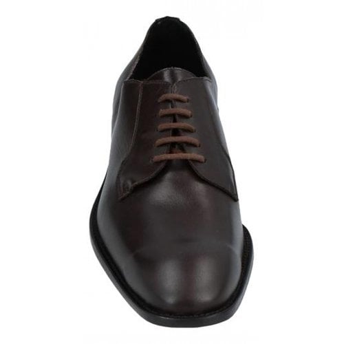 Pre-owned Bruno Magli Leather Lace Ups In Brown