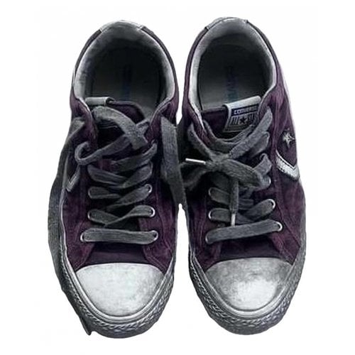 Pre-owned Converse Lace Ups In Burgundy
