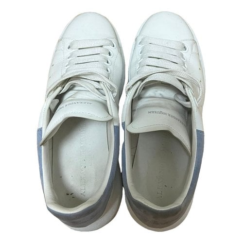 Pre-owned Alexander Mcqueen Oversize Leather Trainers In Blue