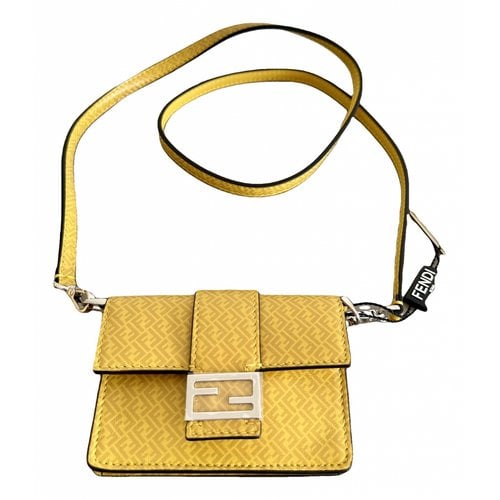 Pre-owned Fendi Leather Crossbody Bag In Yellow