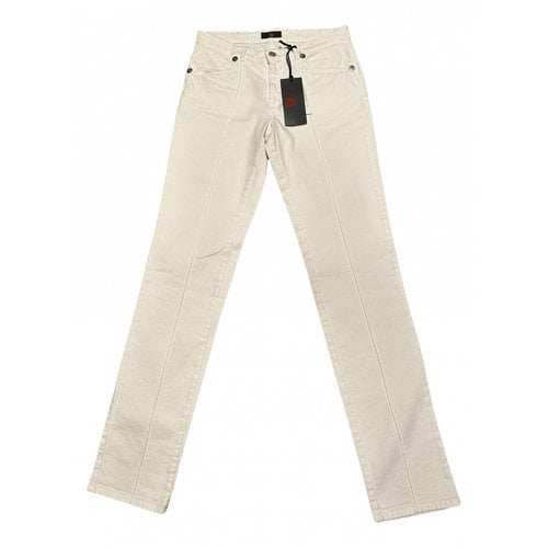 Pre-owned John Richmond Straight Pants In White