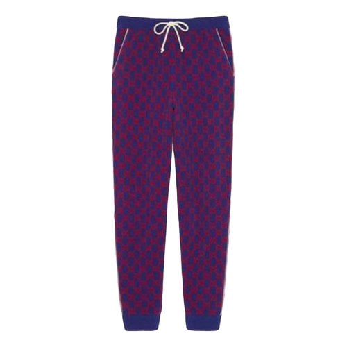 Pre-owned Gucci Wool Trousers In Navy