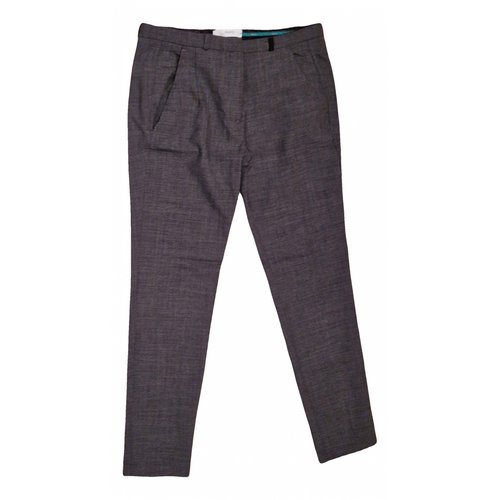 Pre-owned Merci Wool Trousers In Grey