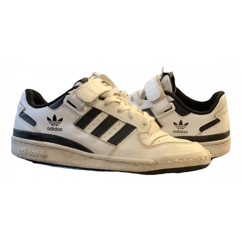 Pre-owned Adidas Originals Forum 84 Leather Low Trainers In White