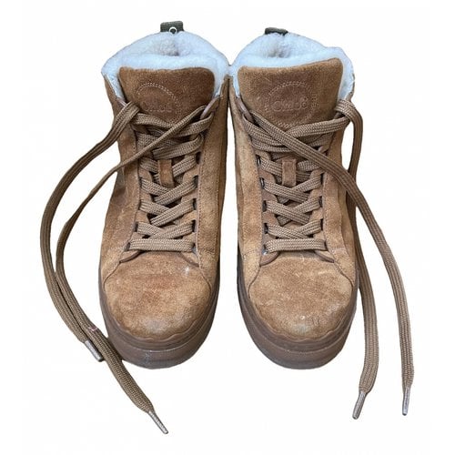Pre-owned Chloé Shearling Boots In Brown