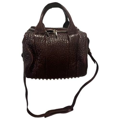Pre-owned Alexander Wang Rockie Leather Handbag In Burgundy