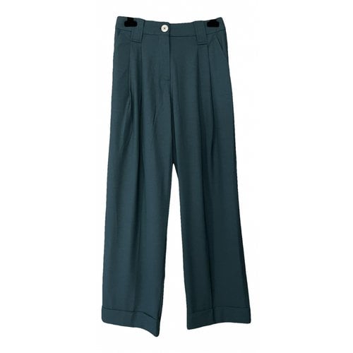 Pre-owned Ganni Large Pants In Green