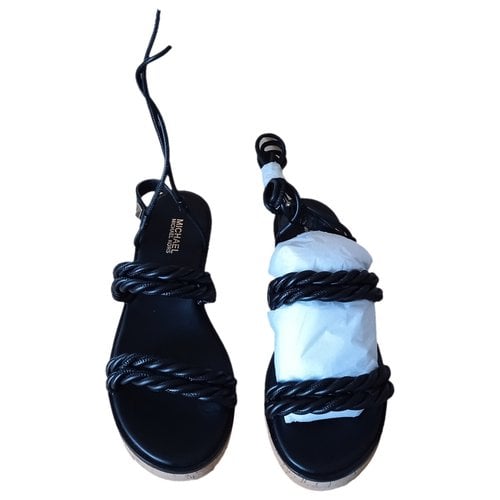 Pre-owned Michael Kors Leather Sandal In Black