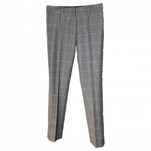 Pre-owned Biancalancia Wool Trousers In Grey