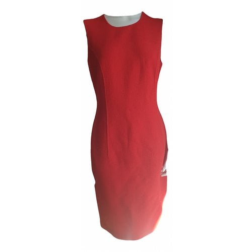Pre-owned Celine Wool Mid-length Dress In Red