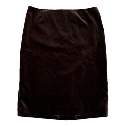 Pre-owned Escada Velvet Skirt In Brown