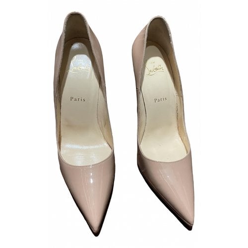 Pre-owned Christian Louboutin So Kate Leather Heels In Beige