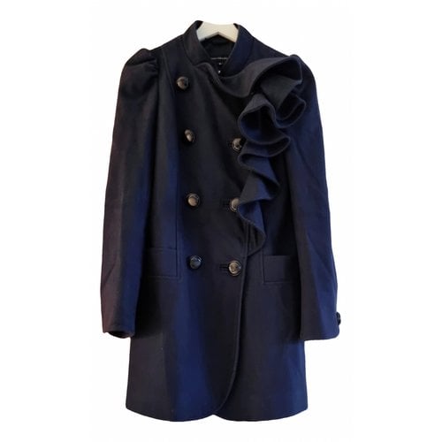 Pre-owned French Connection Cashmere Dufflecoat In Navy