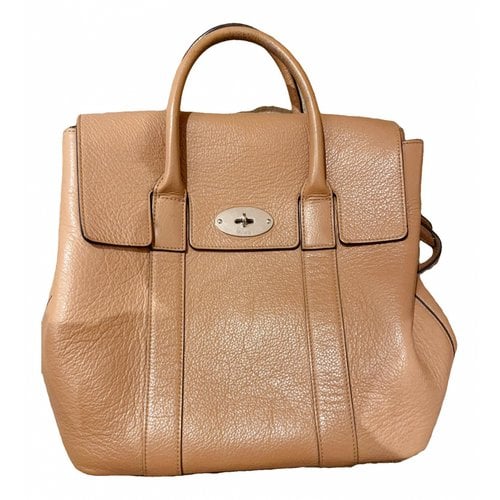 Pre-owned Mulberry Cara Delevigne Leather Backpack In Beige