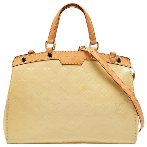 Pre-owned Louis Vuitton Patent Leather Satchel In Yellow