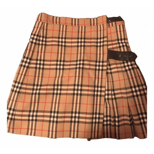 Pre-owned Burberry Wool Mid-length Skirt In Brown