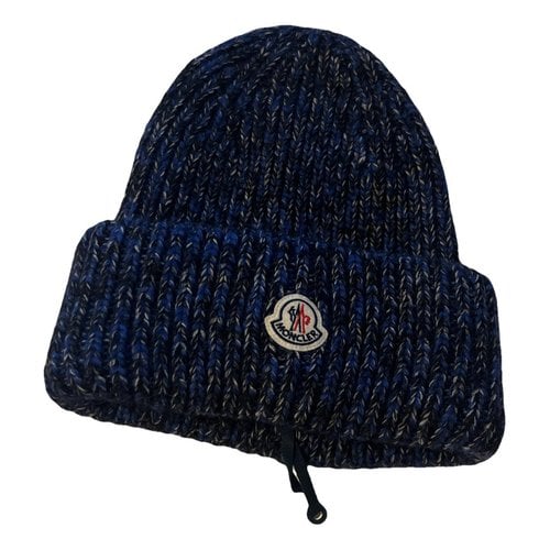 Pre-owned Moncler Wool Hat In Blue