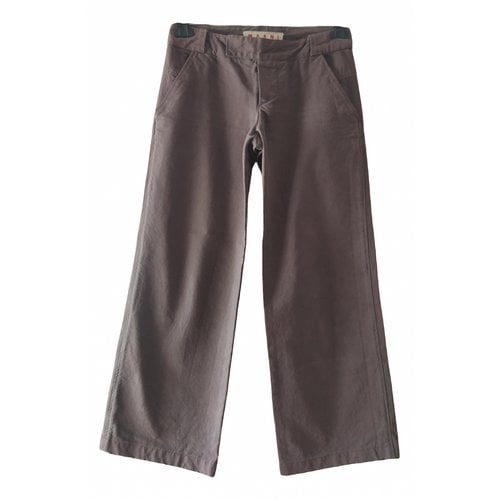 Pre-owned Marni Straight Pants In Brown