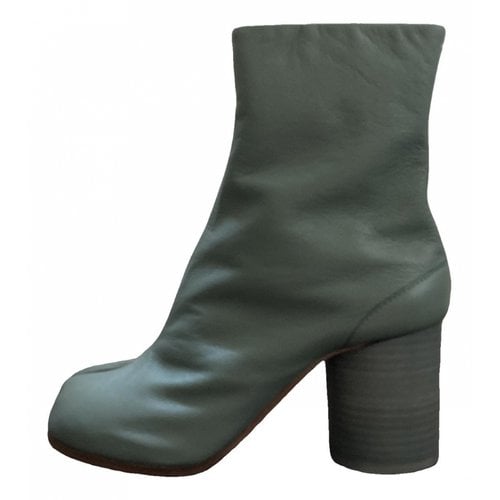 Pre-owned Maison Margiela Tabi Leather Boots In Green