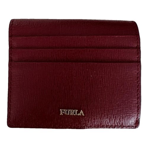 Pre-owned Furla Leather Wallet In Burgundy