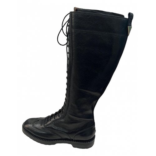 Pre-owned L'autre Chose Leather Boots In Black