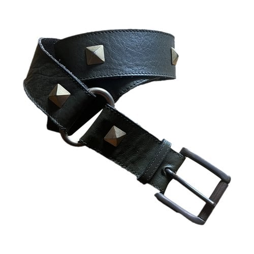 Pre-owned Saint Laurent Leather Belt In Green