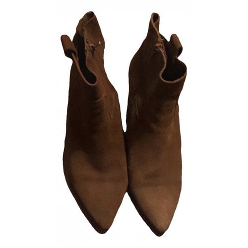 Pre-owned Ikks Leather Boots In Camel