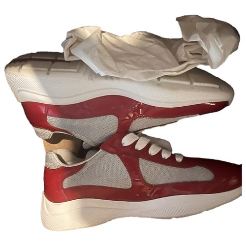 Pre-owned Prada Patent Leather Trainers In Red