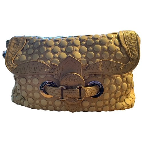 Pre-owned Sonia Rykiel Domino Leather Handbag In Beige