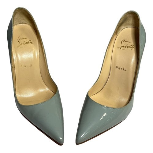 Pre-owned Christian Louboutin So Kate Leather Heels In Blue