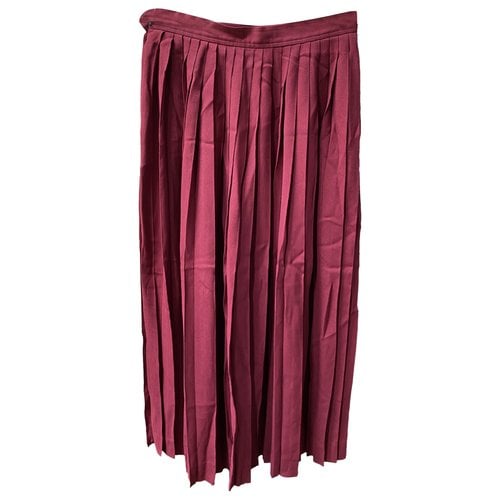Pre-owned Saint Laurent Mid-length Skirt In Burgundy
