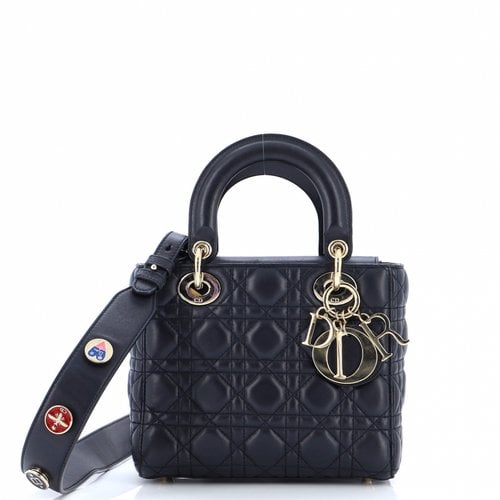 Pre-owned Dior Leather Handbag In Blue