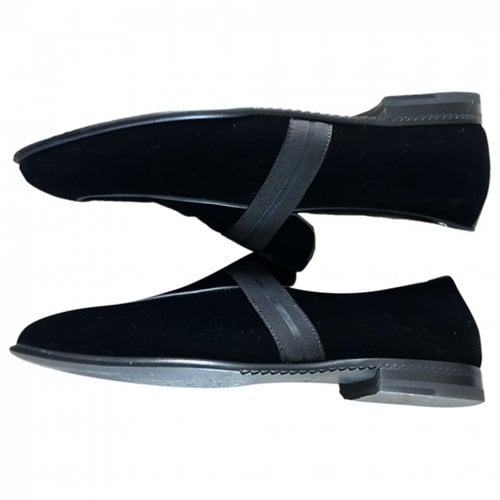 Pre-owned Zegna Flats In Black