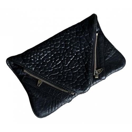 Pre-owned Alexander Wang Leather Clutch Bag In Black
