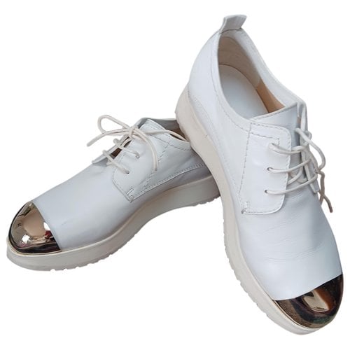Pre-owned Costume National Leather Lace Ups In White