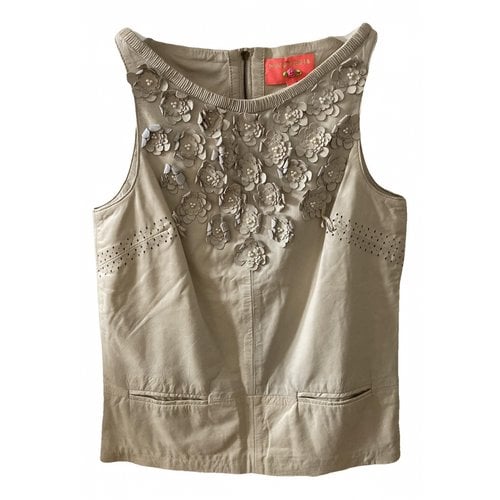 Pre-owned Manoush Leather Vest In Beige