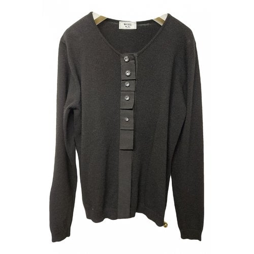Pre-owned Weill Wool Cardigan In Black