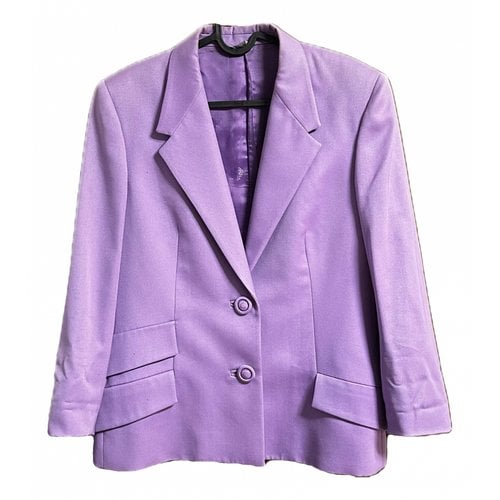 Pre-owned Versace Wool Suit Jacket In Purple