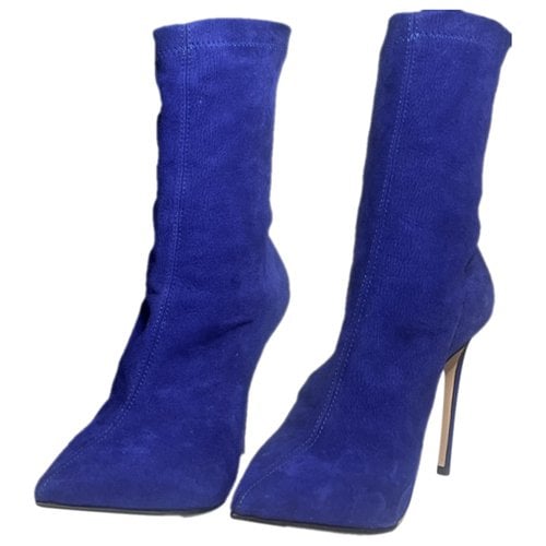 Pre-owned Le Silla Velvet Boots In Blue
