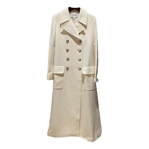 Pre-owned Chanel Wool Coat In White