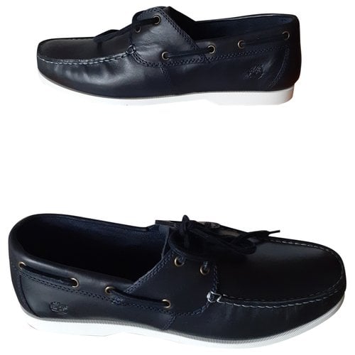 Pre-owned Timberland Leather Flats In Blue