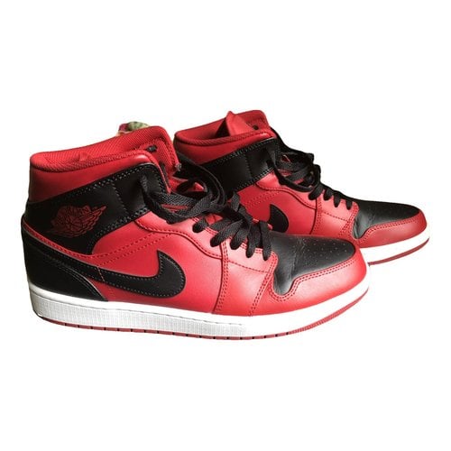 Pre-owned Jordan 1 Leather High Trainers In Red