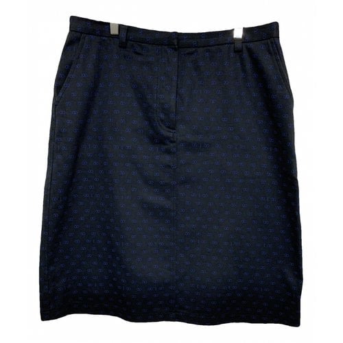Pre-owned Valentino Vlogo Mid-length Skirt In Blue