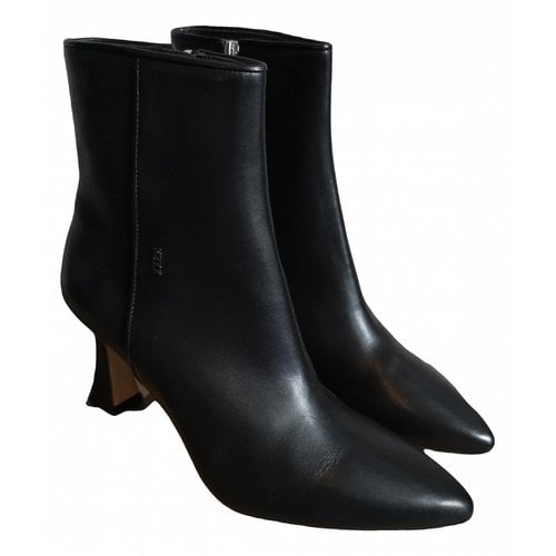 Pre-owned Nubikk Leather Open Toe Boots In Black