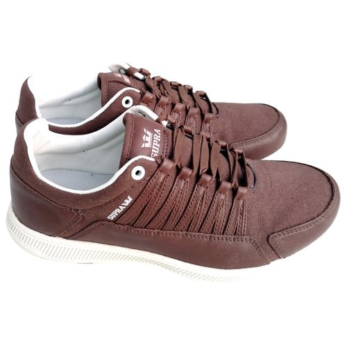 Pre-owned Supra Cloth Low Trainers In Brown