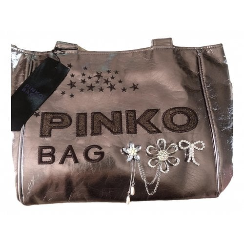 Pre-owned Pinko Patent Leather Tote In Purple